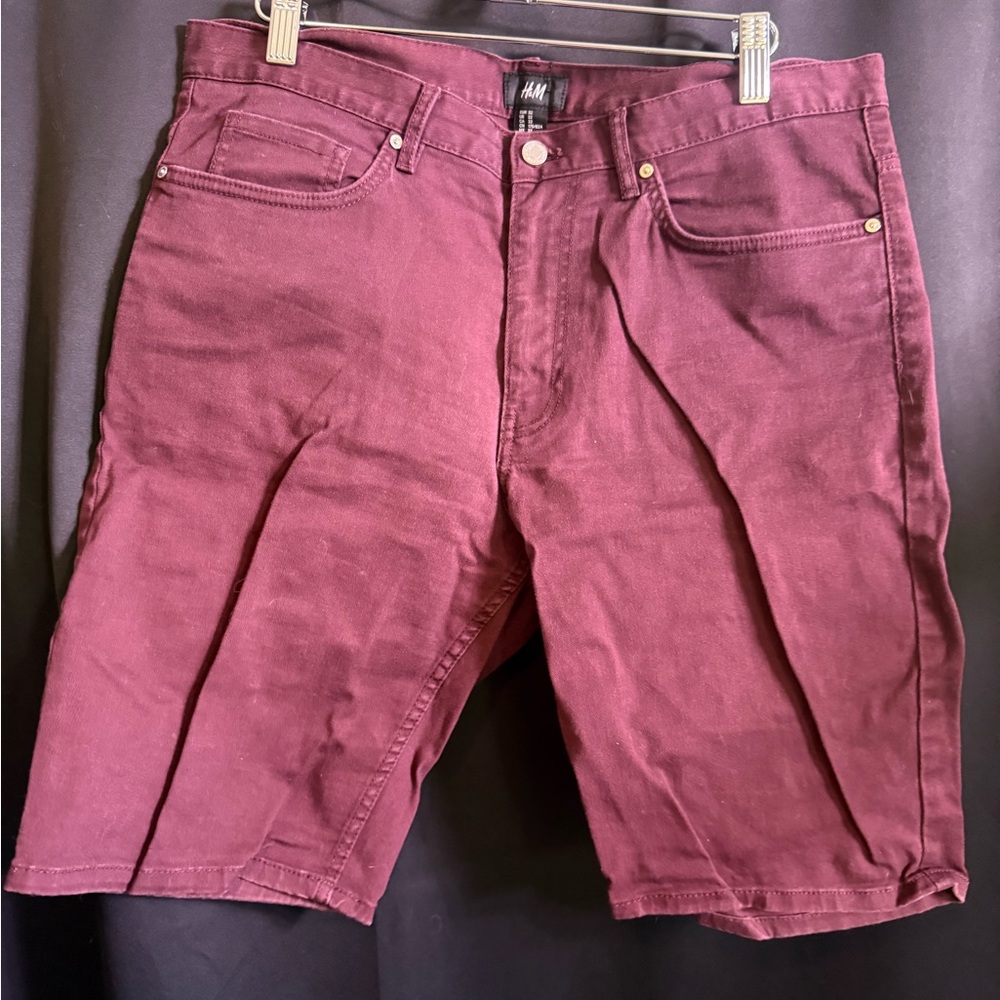H&M Men's Deep Red Jean Shorts